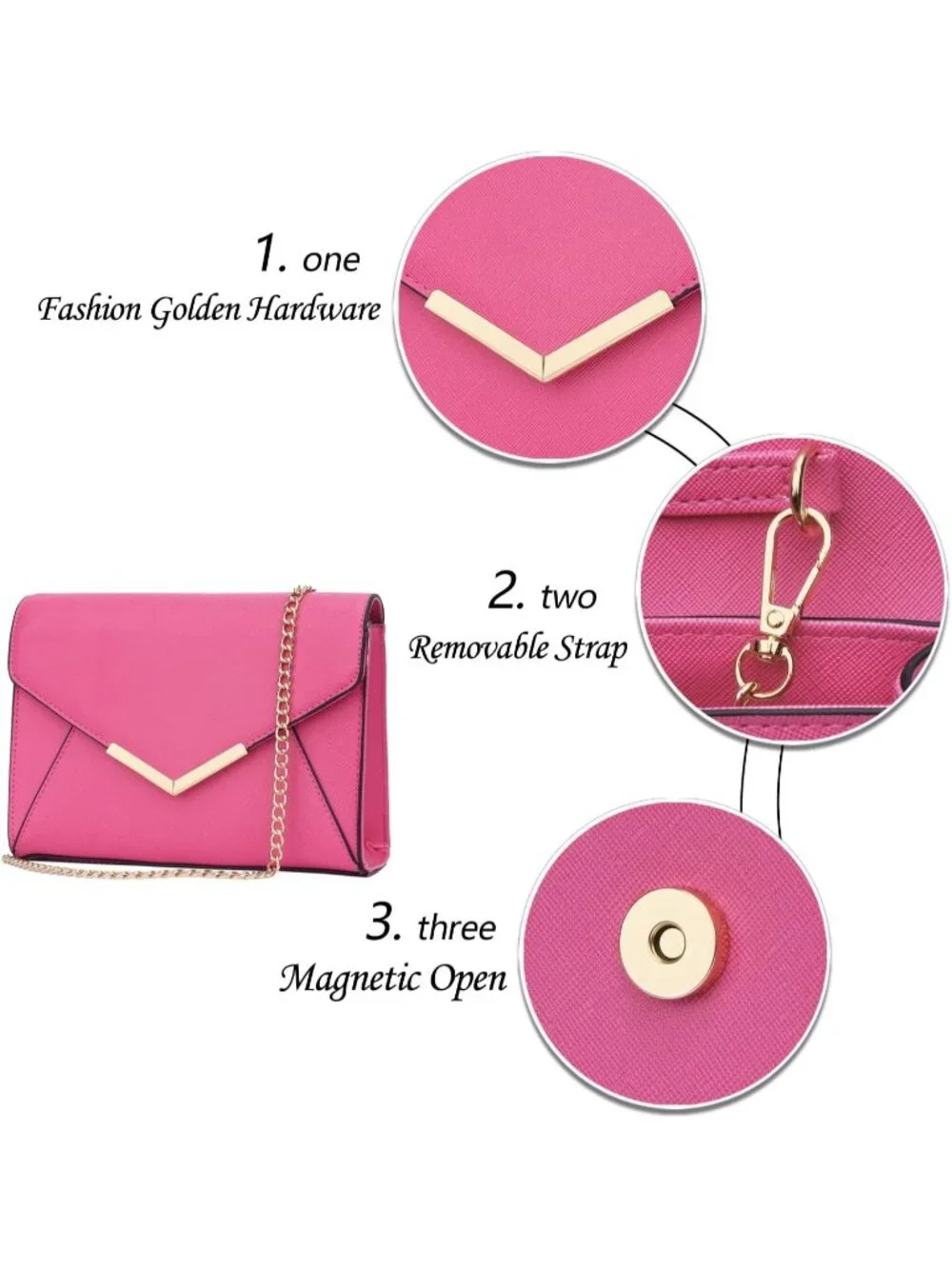 👜 Women's Rose Faux Leather Evening Handbag Party Wedding Prom Clutch Purses
